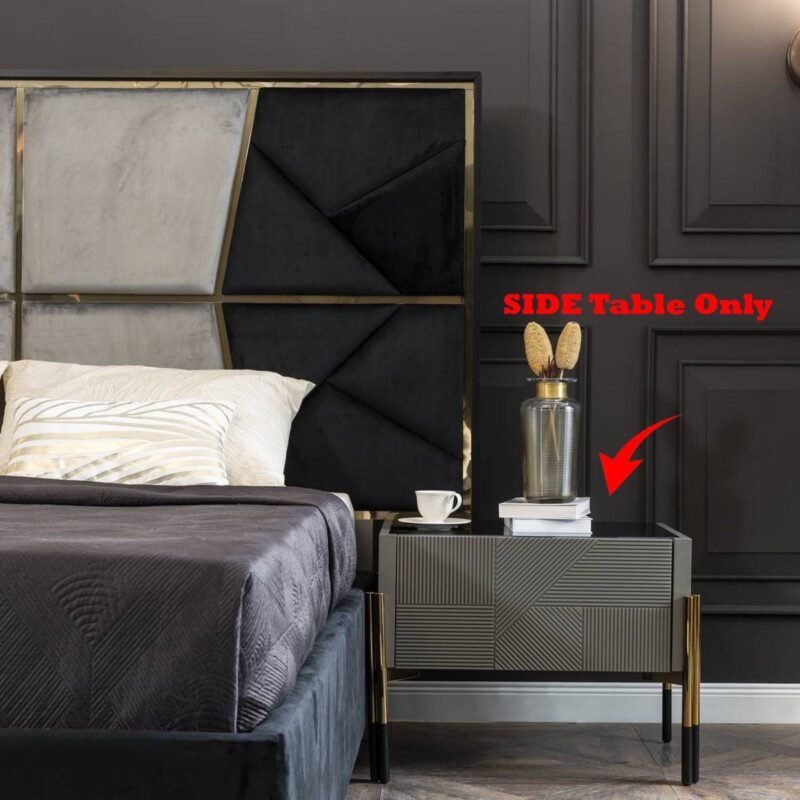 2* طاولات غراي الرمادية بجانب السرير DIVA022-table