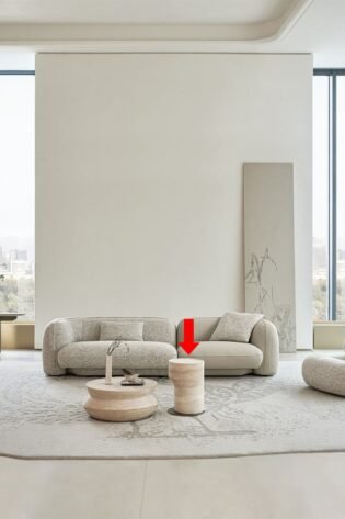 BMCJ-BJ6070-SMALL- طاولة جانبية صغيرة من نيمبوس ترافرتين - اطلب مسبقًا - توصيل خلال 75 يومًا