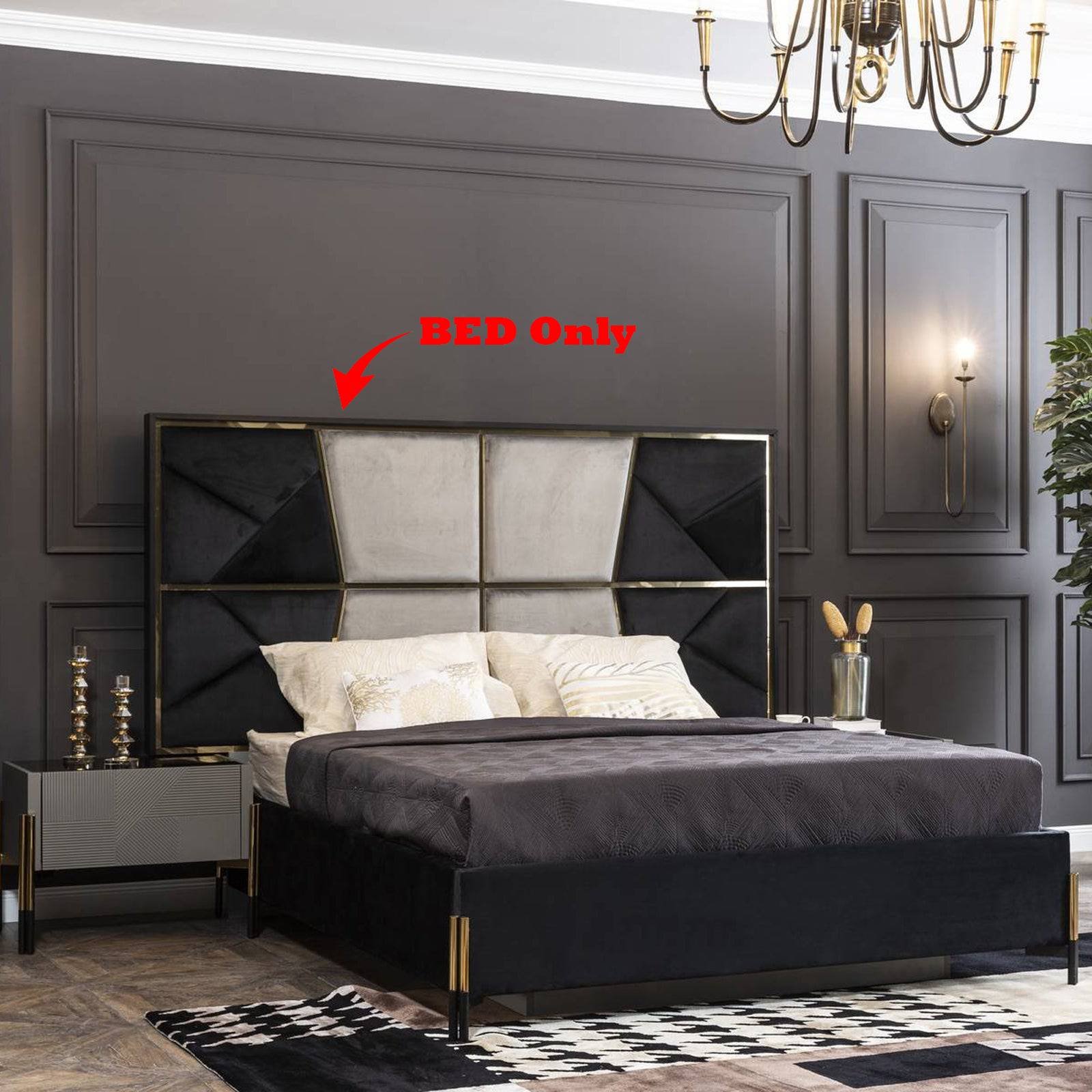 سرير غراي رمادي مع تخزين DIVA022-bed